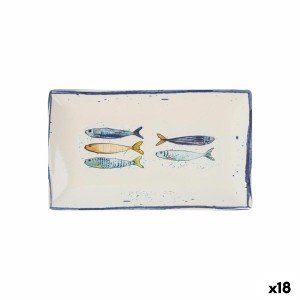 Serving Platter La Mediterránea Peixe Rectangular Fish 25,3 x 15 x ...