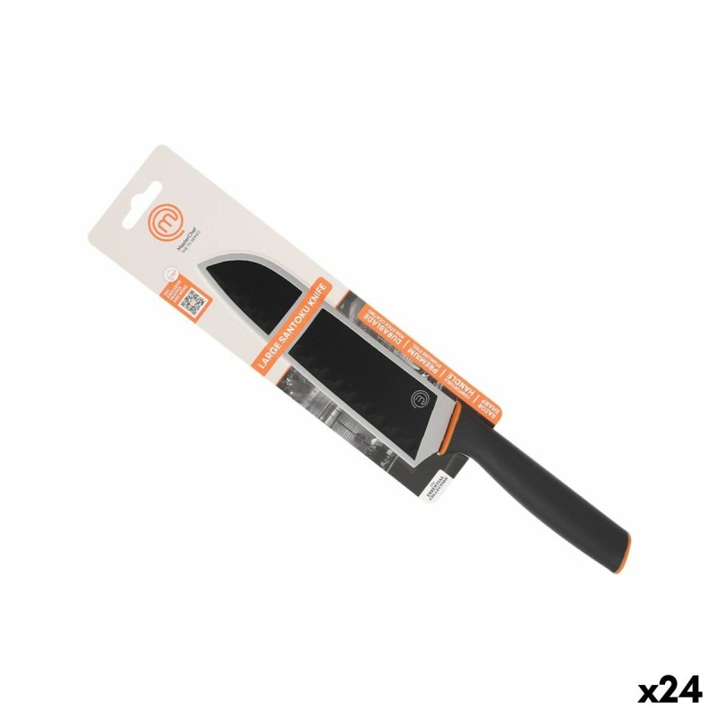 Kitchen Knife MasterChef Black Silver 18 cm (24 Units)
