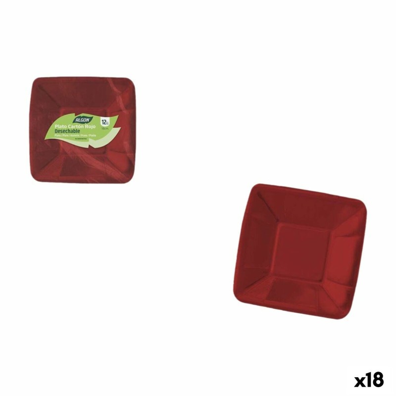 Geschirr-Set Algon Rot 18 cm 12 Stücke (18 Stück) |  Geschirr, Tabl...