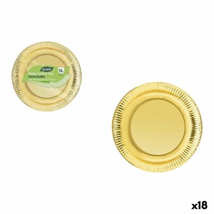 Plate set Algon Golden 23 cm 10 Pieces (18 Units) |  Plates, platte...