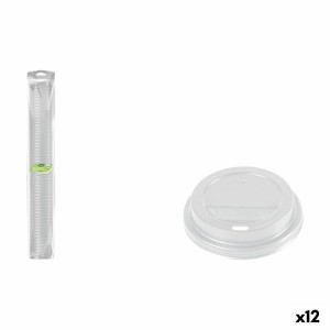 Set of lids for glasses Algon 250 ml 100 Pieces (12 Units) |  Glass...
