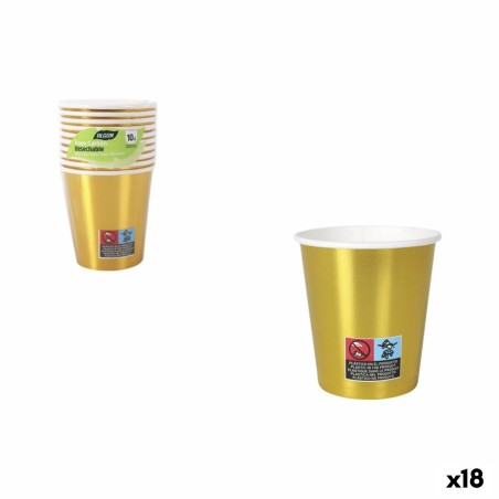 Set of glasses Algon Golden 200 ml 10 Pieces (18 Units) |  Glasses,...