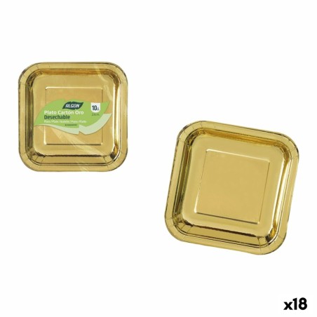 Geschirr-Set Algon Gold 23 cm 10 Stücke (18 Stück) |  Geschirr, Tab...