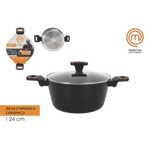 Casserole with lid MasterChef 24 cm 2,5 mm (4 Units) |  Pans and ca...