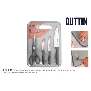 Ensemble de Couteaux Quttin Nero 5 Pièces (4 Unités) |  Couteaux et...