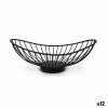 Brotkorb My Bar Schwarz Metall Oval 25 x 13,5 x 9 cm (12 Stück) |  ...
