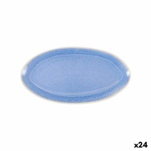 Serving Platter La Mediterránea Calobra Blue 26,5 x 14 cm (24 Units...