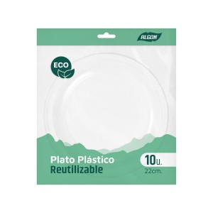 Service de vaisselle Algon Plastique 22 cm 22 x 22 x 1,5 cm 10 Pièc...