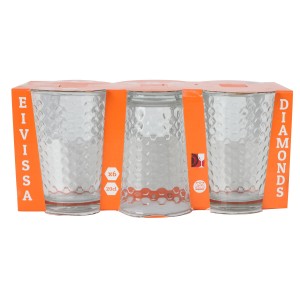 Set of glasses La Mediterránea Diamonds 6 Pieces (8 Units) |  Glass...