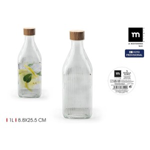 Glass Bottle La Mediterránea Metal Glass 1 L (24 Units) |  Glasses,...