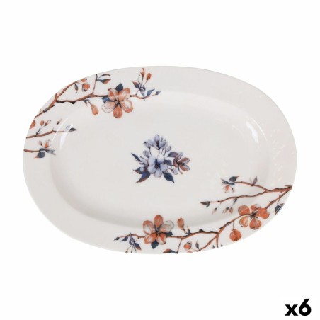 Tablett für Snacks Toscana Blomster Oval 30 x 20 x 2 cm (6 Stück) |...