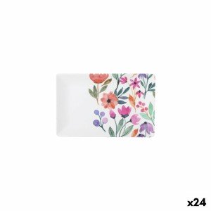 Snack tray La Mediterránea Flowers 20 x 13 x 2 cm (24 Units) |  Pla...