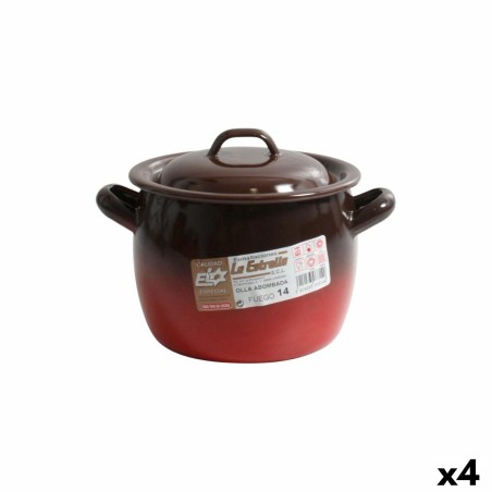 Casserole with Lid La Estrella Fuego ø 12 x 11 cm (4 Units)