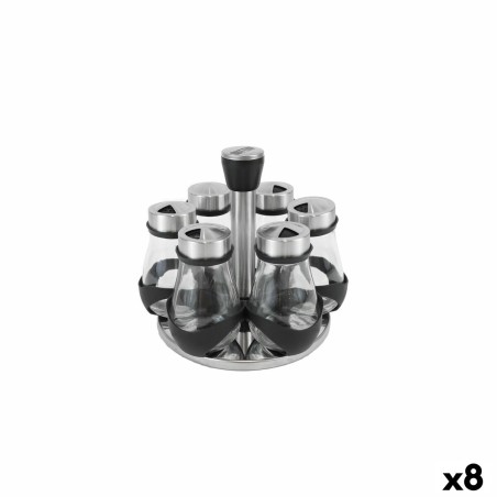 Stainless Steel Spice Rack Quttin 17,8 X 17,8 X 16,3 CM (6 Pieces) ...
