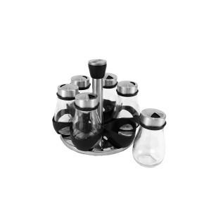 Stainless Steel Spice Rack Quttin 17,8 X 17,8 X 16,3 CM (6 Pieces) ...