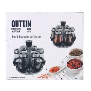 Stainless Steel Spice Rack Quttin 17,8 X 17,8 X 16,3 CM (6 Pieces) ...