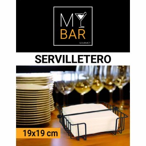 Serviettenring My Bar Schwarz Metall 19 x 19 x 7,5 cm (12 Stück) | ...