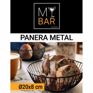 Brotkorb My Bar Schwarz Metall kreisförmig 20 x 8 cm (12 Stück) |  ...