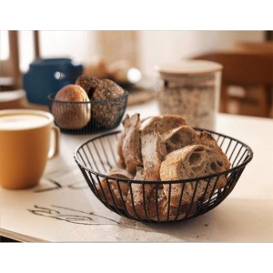 Brotkorb My Bar Schwarz Metall kreisförmig 20 x 8 cm (12 Stück) |  ...