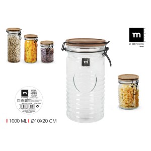 Pot en verre La Mediterránea ACACIA 1 L (12 Unités) |  Boîtes déjeu...
