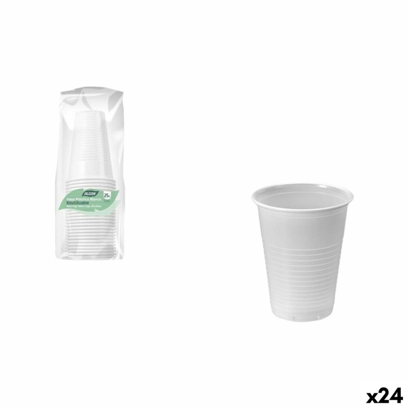 Set of glasses Algon White 220 ml 25 Pieces (24 Units) |  Glasses, ...