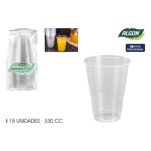 Set of glasses Algon 330 ml 15 Pieces (24 Units) |  Glasses, cups a...