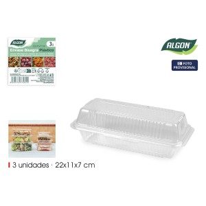 Mehrweg-Lebensmittelschalen Algon OPS 22 x 11 x 7 cm (3 Stücke) (24...