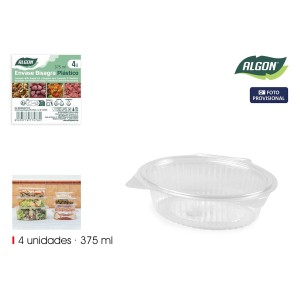 Reusable Food Trays Algon OPS 375 ml 16 x 12,7 x 4,7 cm (4 Pieces) ...