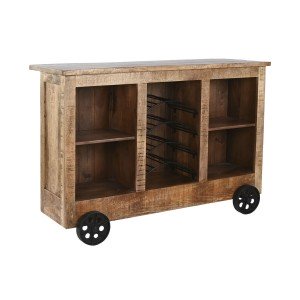 Barmöbel Home ESPRIT Schwarz natürlich 145 x 53 x 100 cm |  Flasche...