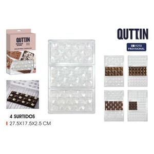 Gebäckbackform Quttin CHOCOLATE 27,5 x 17,5 x 2,5 cm (12 Stück) |  ...