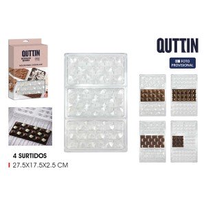Moule à pâtisserie Quttin CHOCOLATE 27,5 x 17,5 x 2,5 cm (12 Unités...