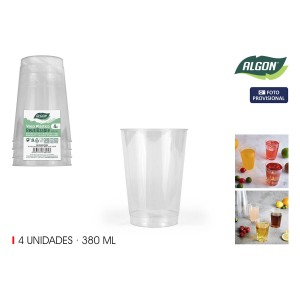Gläserset Algon Kunststoff 380 ml 4 Stücke (24 Stück) |  Gläser und...