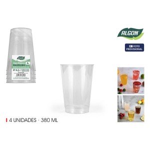 Gläserset Algon Kunststoff 380 ml 4 Stücke (24 Stück) |  Gläser und...