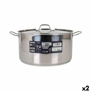 Casserole with lid Quttin ø 34 x 18 cm (2 Units) |  Pans and casser...