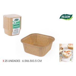 Ensemble de moules à pâtisserie Algon Papier 6,5 x 6,5 x 3,5 cm 25 ...