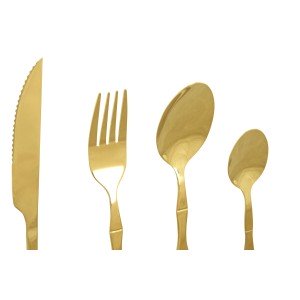 Cutlery Home ESPRIT Golden Stainless steel 15 x 7 x 24 cm 16 Pieces...