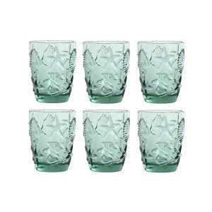 Set de Verres Home ESPRIT Turquoise Verre méditerranéen Avec relief...