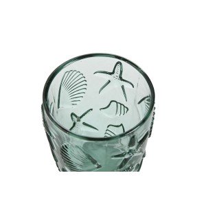 Set of glasses Home ESPRIT Turquoise Crystal Mediterranean With rel...