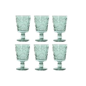 Set de Verres Home ESPRIT Turquoise Verre 345 ml (6 Unités) |  Verr...