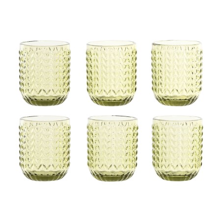 Gläserset Home ESPRIT grün Kristall Mit Relief 275 ml (6 Stück) |  ...