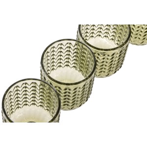 Gläserset Home ESPRIT grün Kristall Mit Relief 275 ml (6 Stück) |  ...