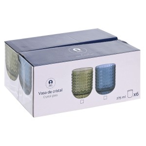 Gläserset Home ESPRIT grün Kristall Mit Relief 275 ml (6 Stück) |  ...