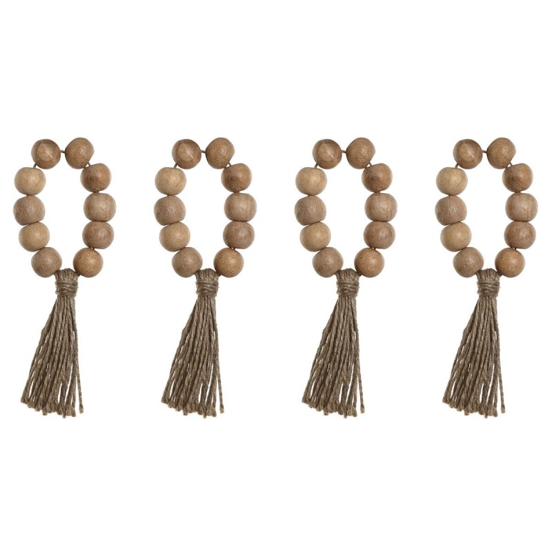 Napkin ring Home ESPRIT Natural Jute Acacia Macrame 7,5 x 2 x 7,5 c...