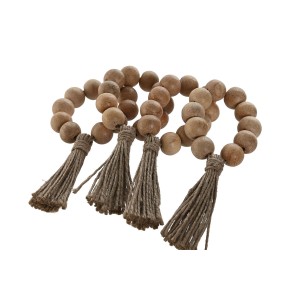 Napkin ring Home ESPRIT Natural Jute Acacia Macrame 7,5 x 2 x 7,5 c...