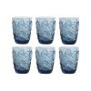Set of glasses Home ESPRIT Blue Crystal Mediterranean With relief 2...