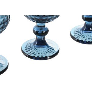 Set of cups Home ESPRIT Blue Crystal 260 ml (6 Units) |  Glasses, c...