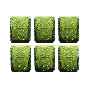 Set of glasses Home ESPRIT Green Crystal With relief 300 ml (6 Unit...