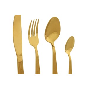 Cutlery Home ESPRIT Golden Stainless steel 15 x 7 x 24 cm 16 Pieces...
