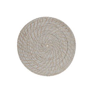 Table Mat Home ESPRIT White Natural Bamboo Rattan 34 x 34 x 1,5 cm ...