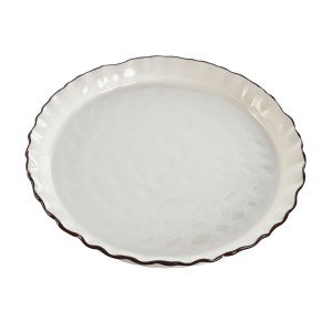 Assiette plate Home ESPRIT Blanc Marron Porcelaine 26 x 26 x 11 cm ...